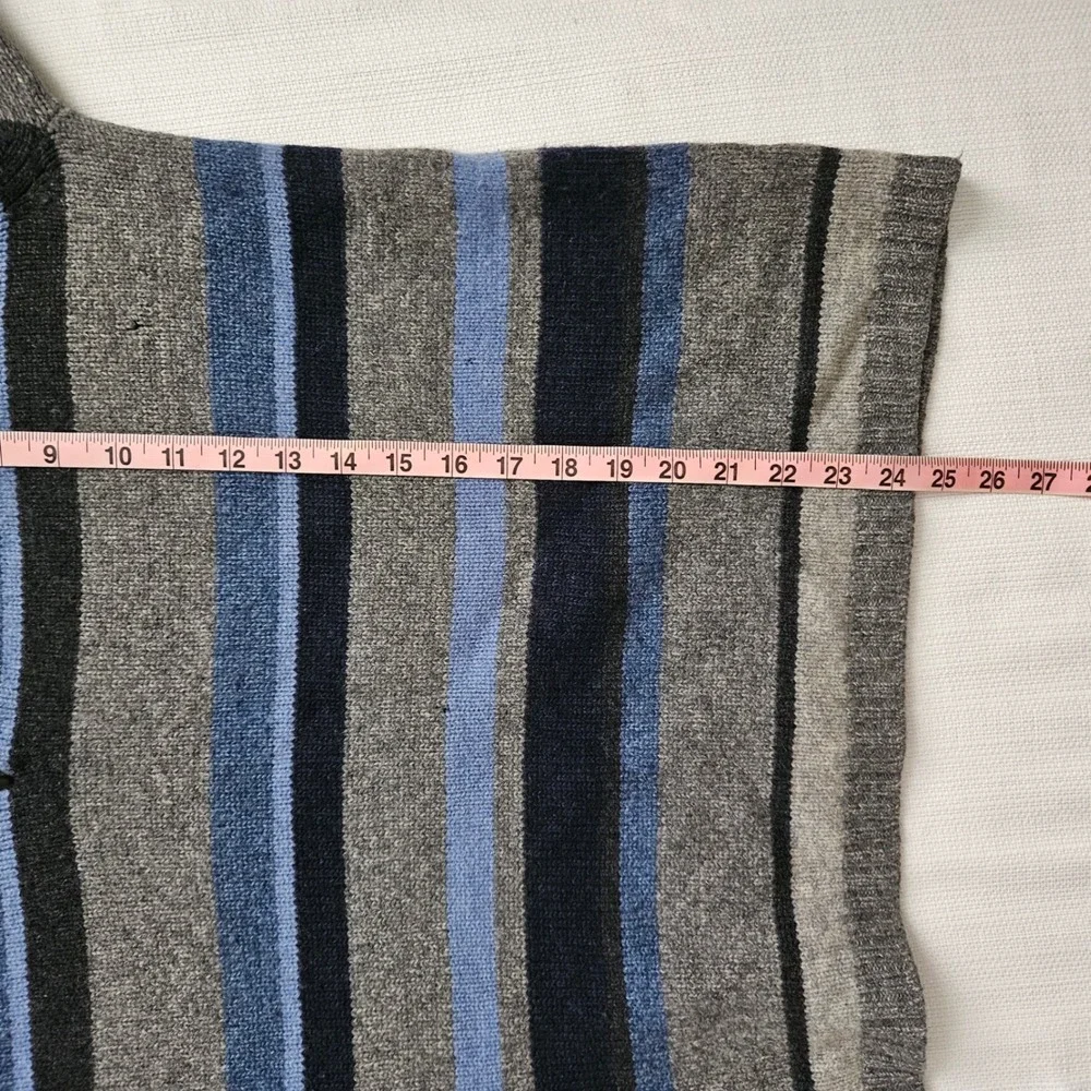 Banana Republic Wool Sweater Mens L Striped Mock Neck Preppy Grandpacore